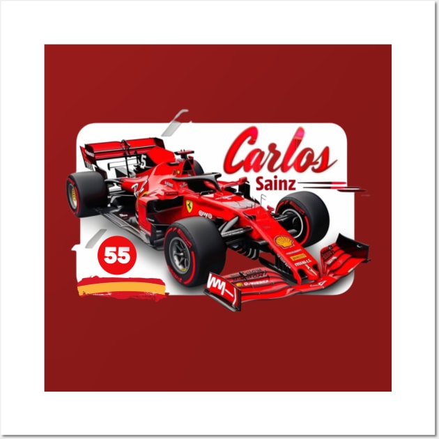 Carlos Sainz, ferrari, formula 1, F1 Wall Art by Pattyld